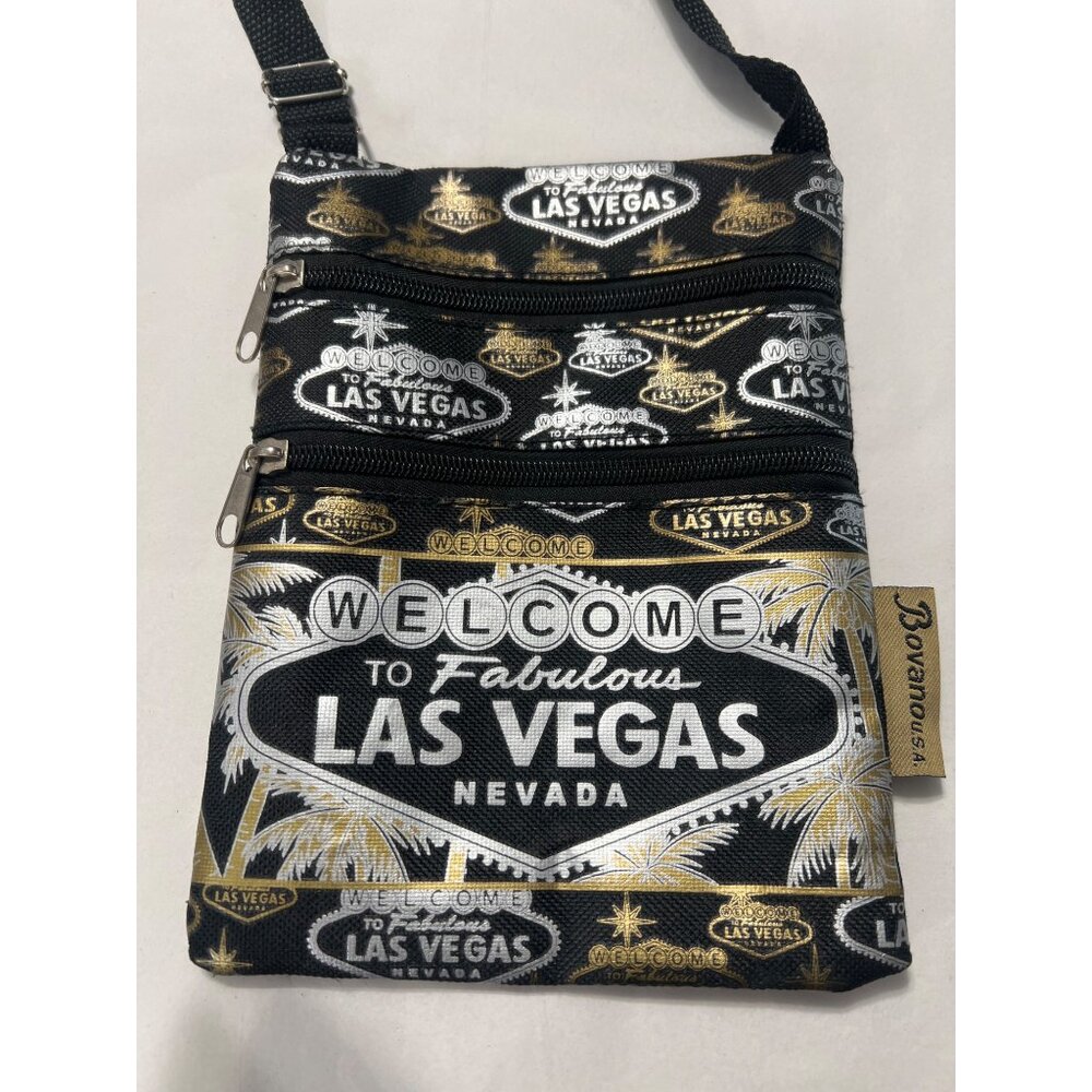 Micro Black Faux Leather Tote & Las Vegas Crossbody Bag Travel Set - Picture 3 of 9